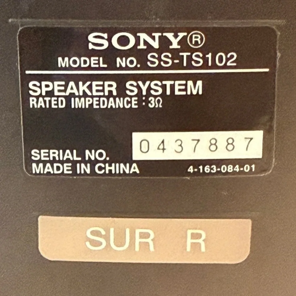 Sony SS-TS102 Surround Sound Satellite Speakers Pair Black (Tested & Working)